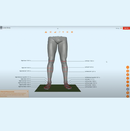 How to extract measurements from scans of a legs