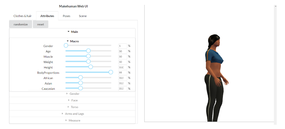 MakeHuman Interface MakeHuman Interface
